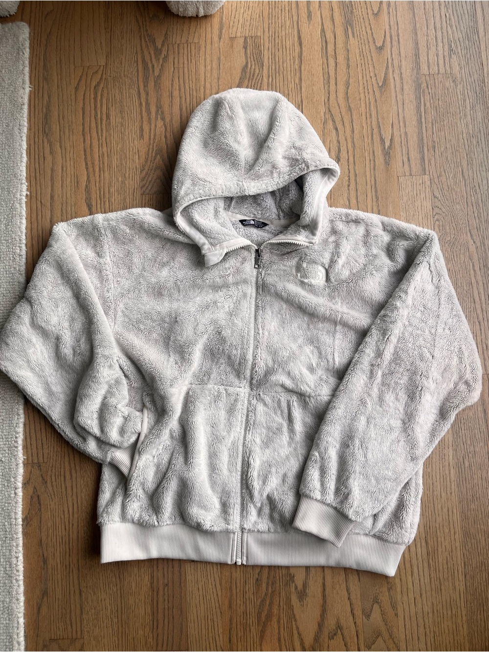 The North Face Kids Plush Hooded Zip Jacket - Light Gray